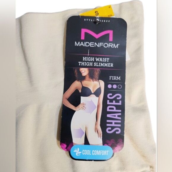 Maidenform Cool Comfort Firm Hi Waist Thigh Slimmer Shapewear 12622 Beige NWT - Picture 11 of 16